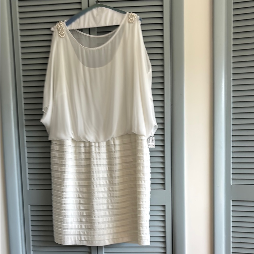 Dress Barn White Midi Dress Sleeveless